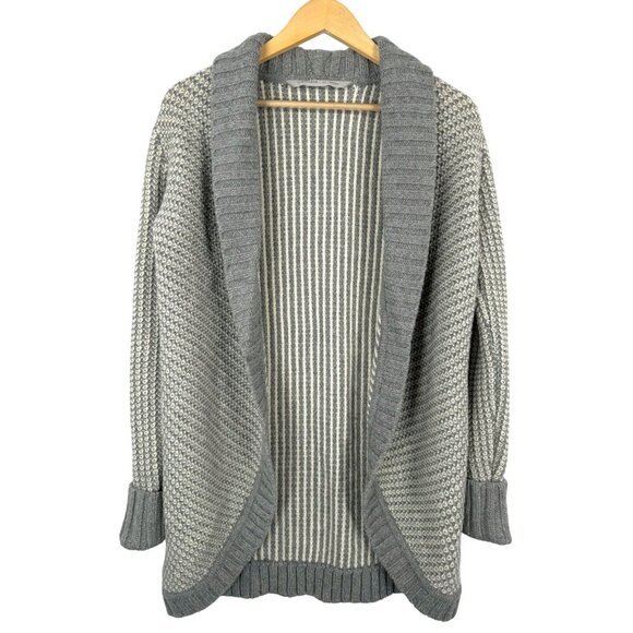 Athleta Wool Cashmere blend Open Cardigan grey cream sz XS - Picture 1 of 7